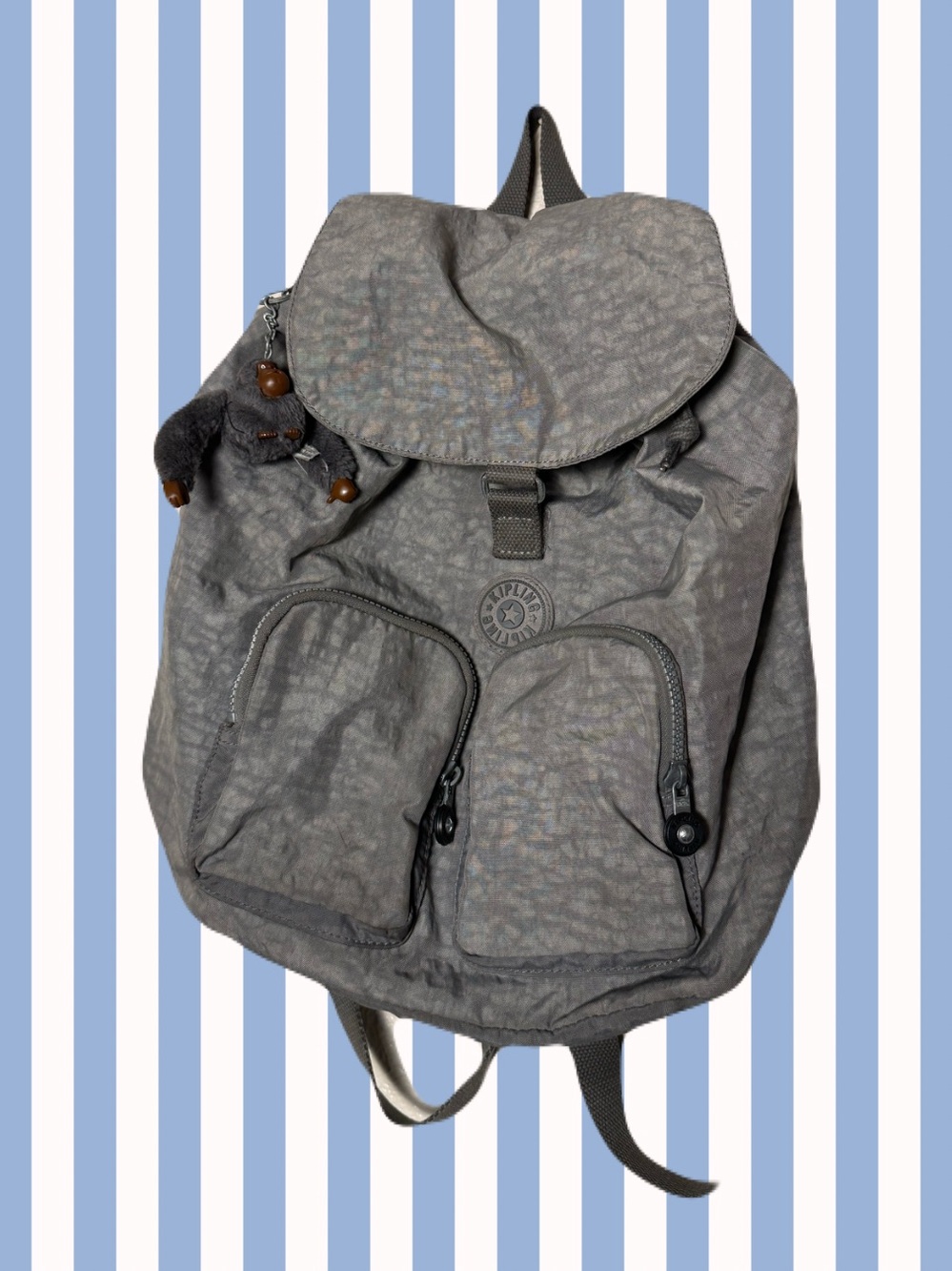 Kipling Grey Nylon Backpack